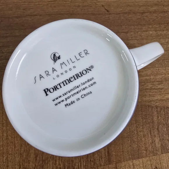 Sara Miller London Portmeirion Chelsea Collection Teacup & Saucer Dark Grey - Picture 5 of 11